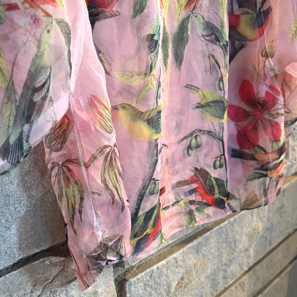 ONE WORLD Pink Multicolor Floral Blouse - Picture 9 of 12